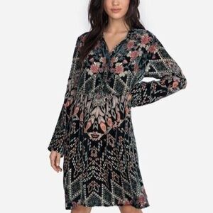 Johnny Was Marami Burnout Velvet Dress XL Floral